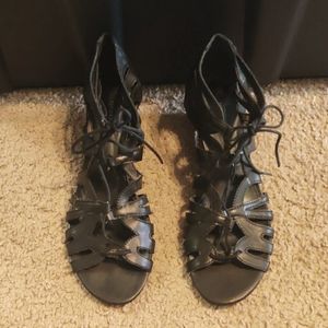 Black Forever 21 lace wedges